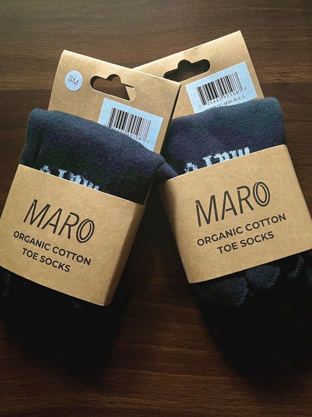 MARO Organic Cotton Everyday Mini Crew Toe Socks Set (2) - Black